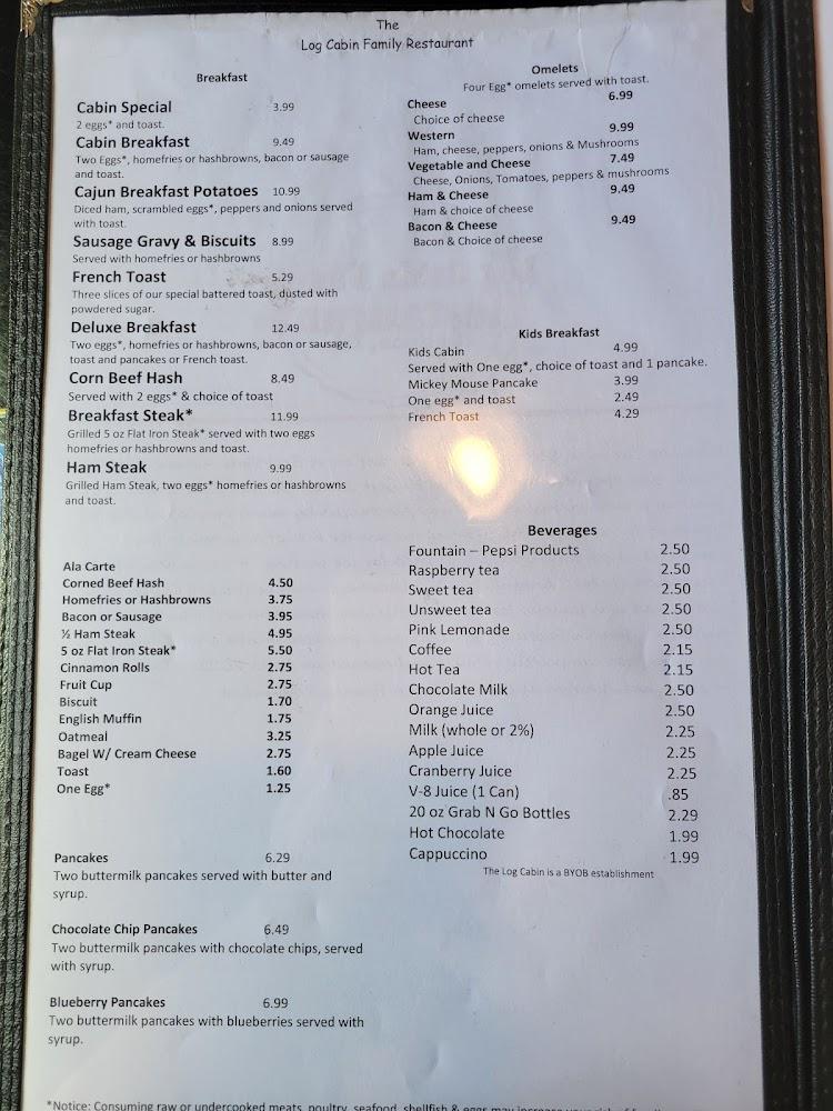 The Log Cabin Menu image 3